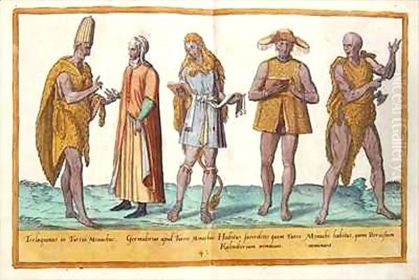 Sixteenth century costumes from 'Omnium Poene Gentium Imagines' 33 Oil Painting by Abraham de Bruyn