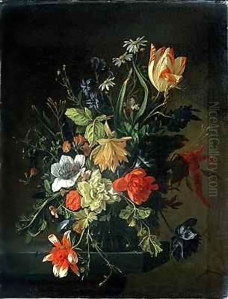 Still Life of Flowers Oil Painting by Elias van den Broeck