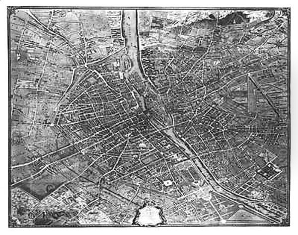 Plan of Paris, known as the 'Plan de Turgot' 3 Oil Painting by Bretez, Louis