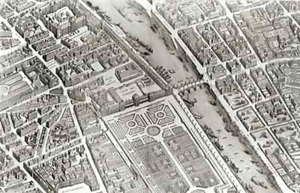 Plan of Paris, known as the 'Plan de Turgot' 4 Oil Painting by Bretez, Louis