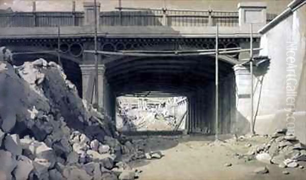 Hampstead Road Bridge 4 Oil Painting by John Cooke Bourne