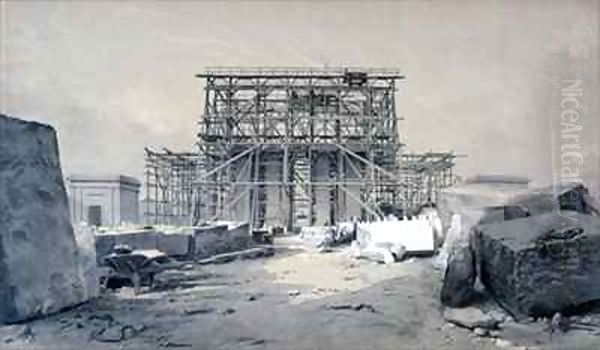 Construction of the Euston Arch Oil Painting by John Cooke Bourne