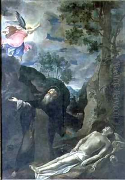 The Death of St. Anthony Abbot Oil Painting by Francesco Borgani