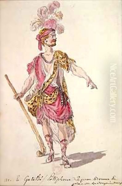 Costume design for a performance in Paris in 1762 of Lully's opera 'Acis et Galatee' Oil Painting by Nicolas Boquet