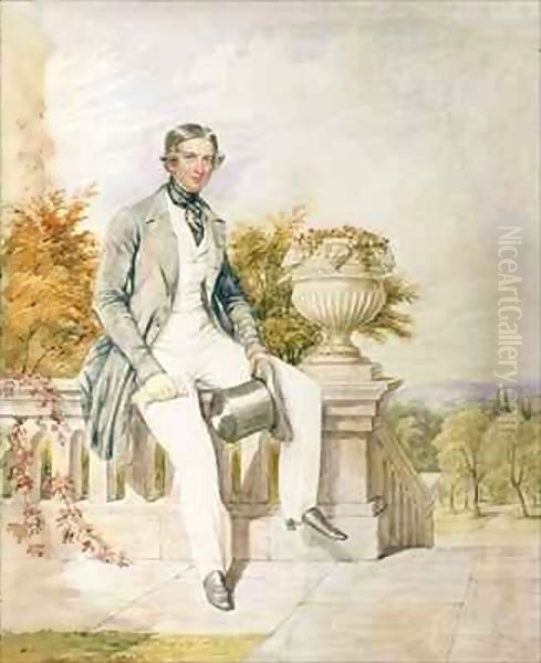 Portrait of a Seated Gentleman on a Terrace Oil Painting by William Bootham