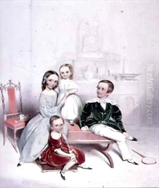 A Group of Children Oil Painting by William Booth