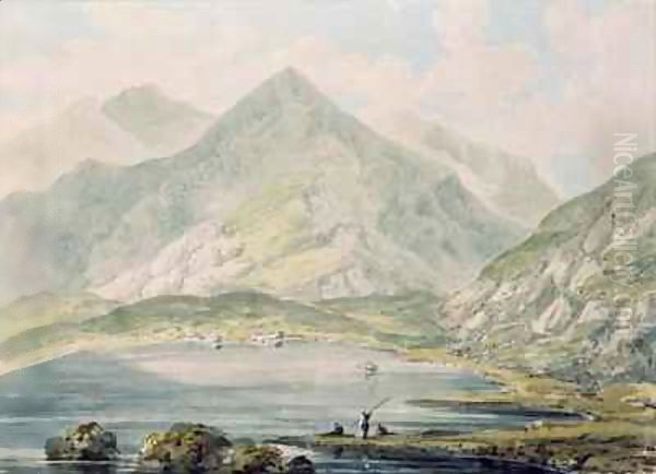 View of Snowdon Oil Painting by Rev. Richard Salvey Booth