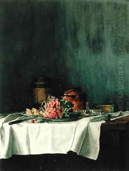 Still Life with Radishes and Pate Oil Painting by Leon Bonvin