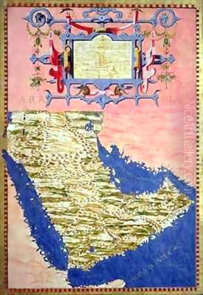 Map of Sixteenth Century Arabia Oil Painting by Egnazio Stefano and Danti Bonsignori