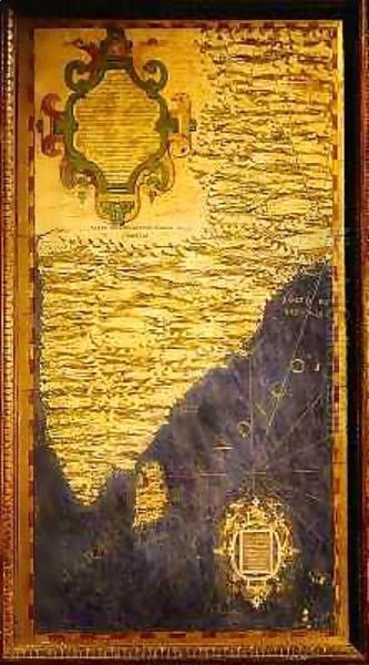 Map of the Indian Peninsula Oil Painting by Stefano Bonsignori