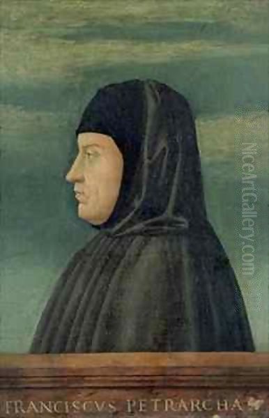 Portrait of Petrarch (Francesco Petrarca) Oil Painting by Francesco Bonsignori