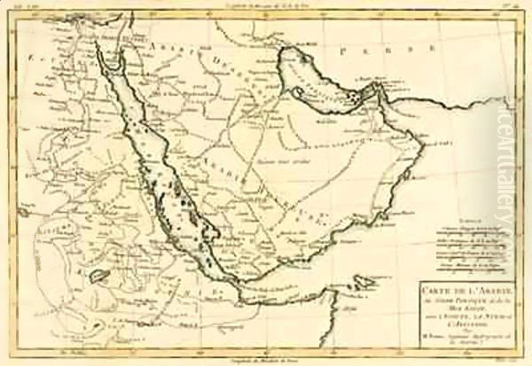 Arabia, the Persian Gulf and the Red Sea, with Egypt, Nubia and Abyssinia Oil Painting by Charles Marie Rigobert Bonne