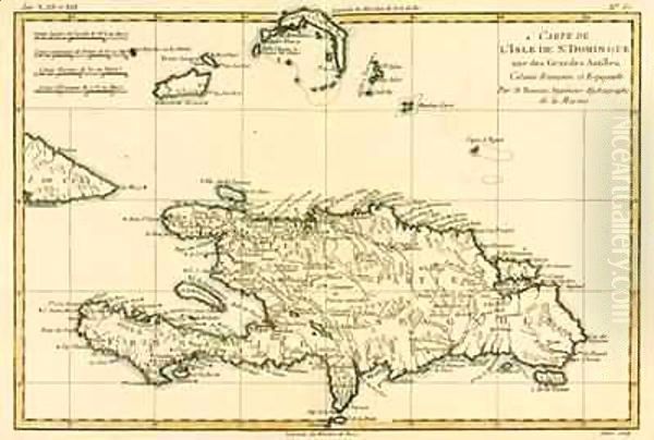 The French and Spanish Colony of the Island of St Dominic of the Greater Antilles Oil Painting by Charles Marie Rigobert Bonne