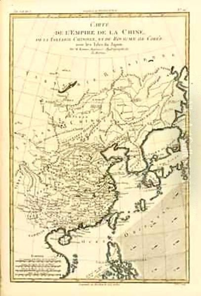 The Chinese Empire, Chinese Tartary and the Kingdom of Korea, with the Islands of Japan Oil Painting by Charles Marie Rigobert Bonne