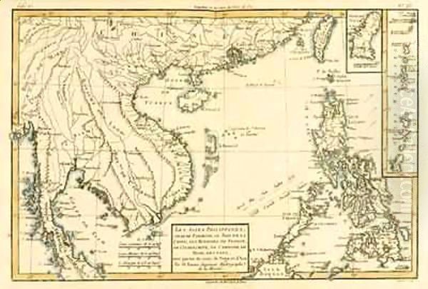 The Philippines, Formosa, South China, the Kingdoms of Tonkin, Cochin China, Cambodia, Siam, Laos, and part of those of Pegu and Ava Oil Painting by Charles Marie Rigobert Bonne