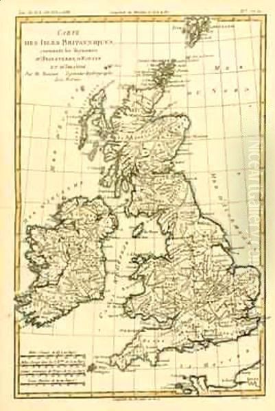 The British Isles, Including the Kingdoms of England, Scotland and Ireland Oil Painting by Charles Marie Rigobert Bonne