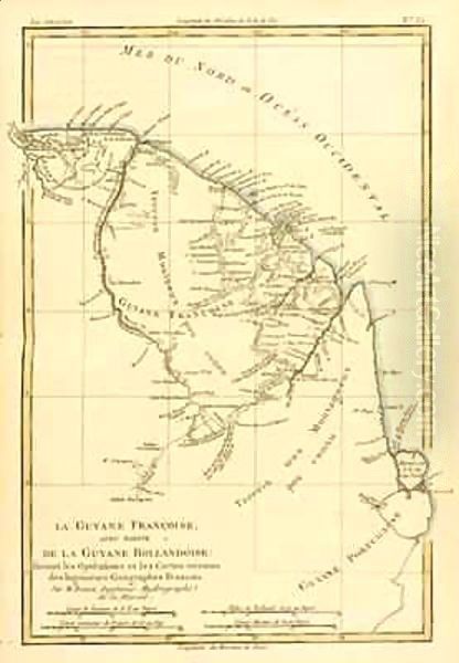 French Guyana, with part of Dutch Guyana Oil Painting by Charles Marie Rigobert Bonne