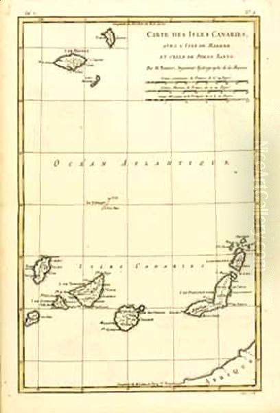 The Canary Islands, with Madeira and Porto Santo Oil Painting by Charles Marie Rigobert Bonne