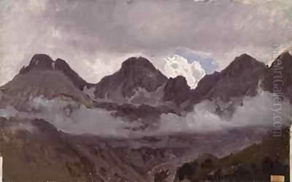 Mountains with Mist Oil Painting by Auguste Bonheur