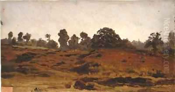 View of a Field Oil Painting by Auguste Bonheur