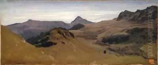 Landscape in Auvergne Oil Painting by Auguste Bonheur