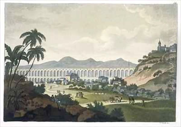 The aqueduct in Rio de Janeiro Oil Painting by D.K. Bonatti