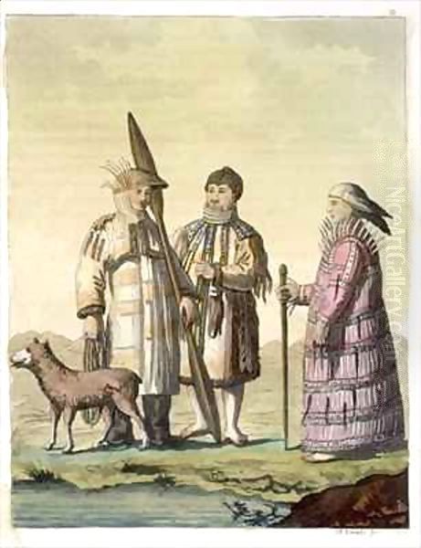 Alaskan men and women dressed for fishing Oil Painting by D.K. Bonatti