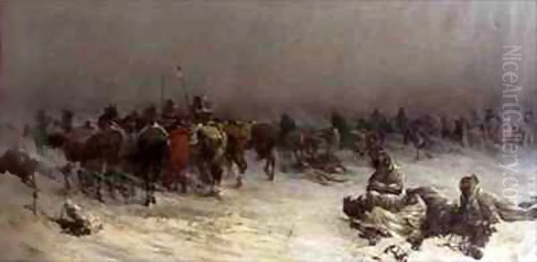 A Squall from the North-East Oil Painting by Louis Bombled