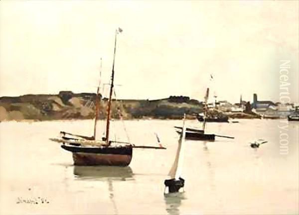 St. Servan Harbour Oil Painting by Edward Darley Boit