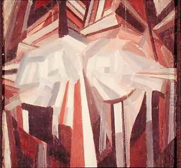 Cubist Head Oil Painting by Alexander Konstantinovich Bogomazov