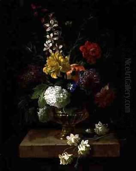 Still Life of Flowers in an Urn Oil Painting by Giovanni Boggi