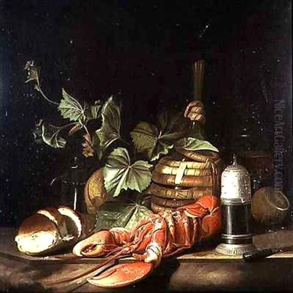 Still life with lobster Oil Painting by Giovanni Boggi