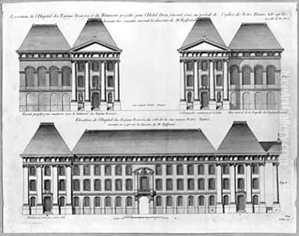 Elevation of the Hopital des Enfants Trouves Oil Painting by Germain Boffrand