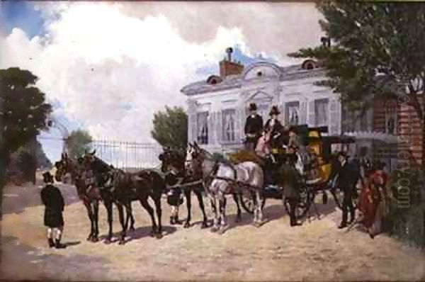 The Hackney Carriage Oil Painting by Ernest-Alexandre Bodoy