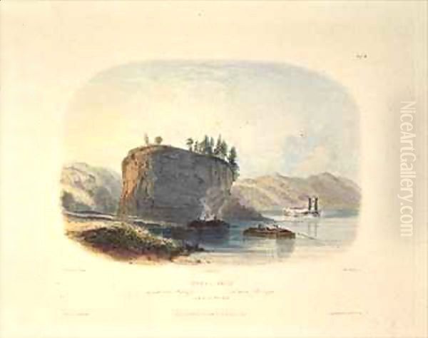 Tower-Rock, View on the Mississippi Oil Painting by Karl Bodmer