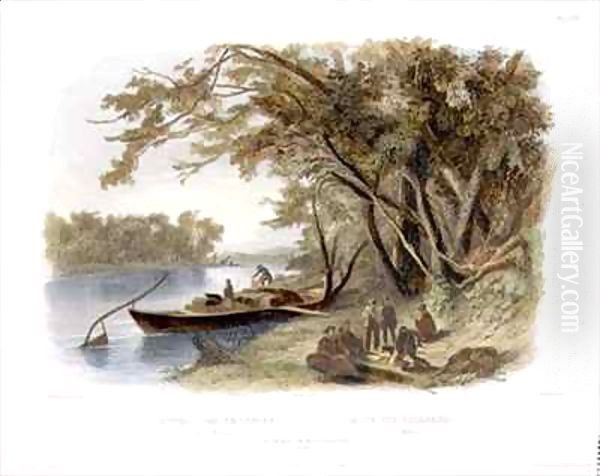 Encampment of the Travellers on the Missouri Oil Painting by Karl Bodmer