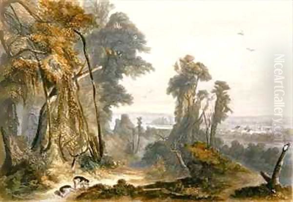 New Harmony on the Wabash Oil Painting by Karl Bodmer