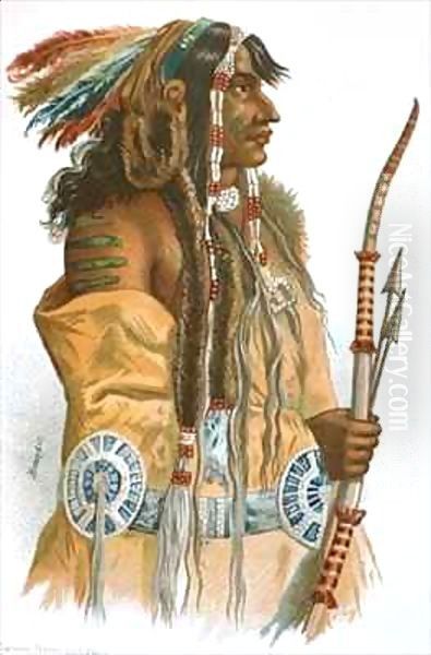 A Mandan Indian Oil Painting by Karl Bodmer