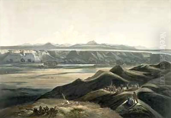 View of the Rocky Mountains Oil Painting by Karl Bodmer