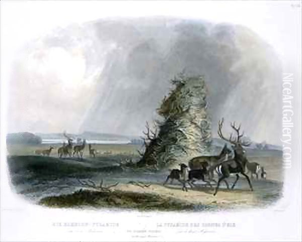 The Elkhorn Pyramid on the Upper Missouri Oil Painting by Karl Bodmer