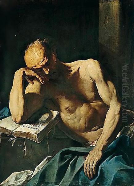 A Philosopher, Probably Seneca Oil Painting by Luca Giordano