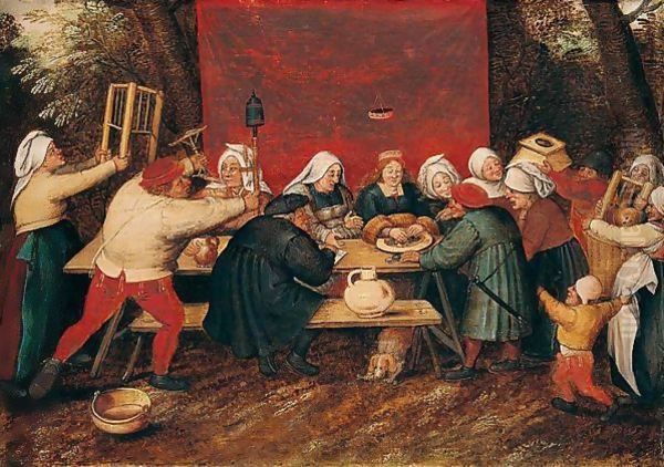 The Wedding Feast 3 Oil Painting by Pieter The Younger Brueghel