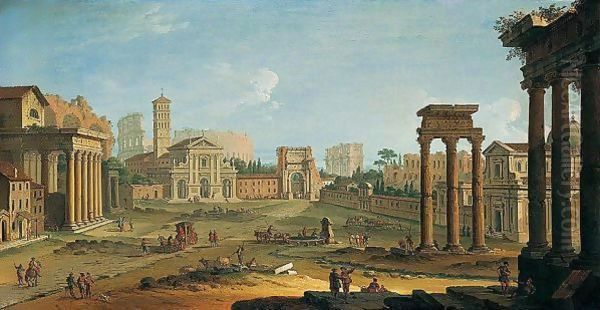 Rome, The Campo Vaccino Oil Painting by Antonio Joli