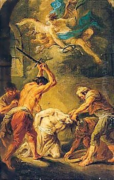 The Beheading Of Saint John The Baptist Oil Painting by Martin Johann Schmidt