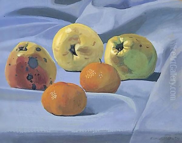 Still-Life With Apples And Tangerines, 1924 Oil Painting by Felix Edouard Vallotton