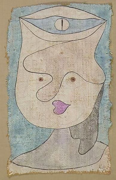 Bewatches Madchen (Watched Girl) Oil Painting by Paul Klee