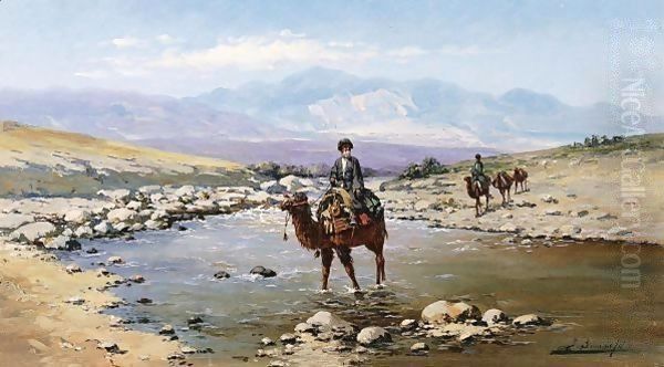 Dromedary Caravan Oil Painting by Richard Karlovich Zommer