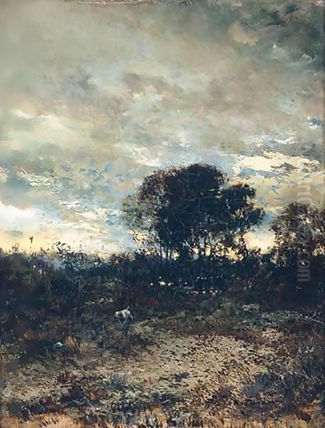 Landscape At Dusk Oil Painting by Ivan Pavlovich Pokhitonov