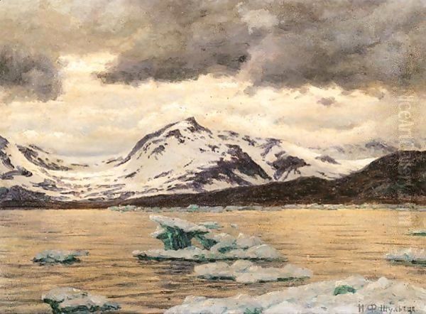 View Of Spitzbergen Oil Painting by Ivan Fedorovich Choultse