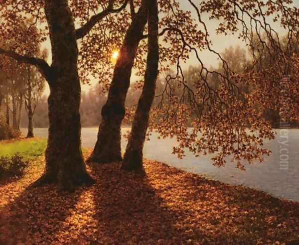 Golden Autumn Oil Painting by Ivan Fedorovich Choultse